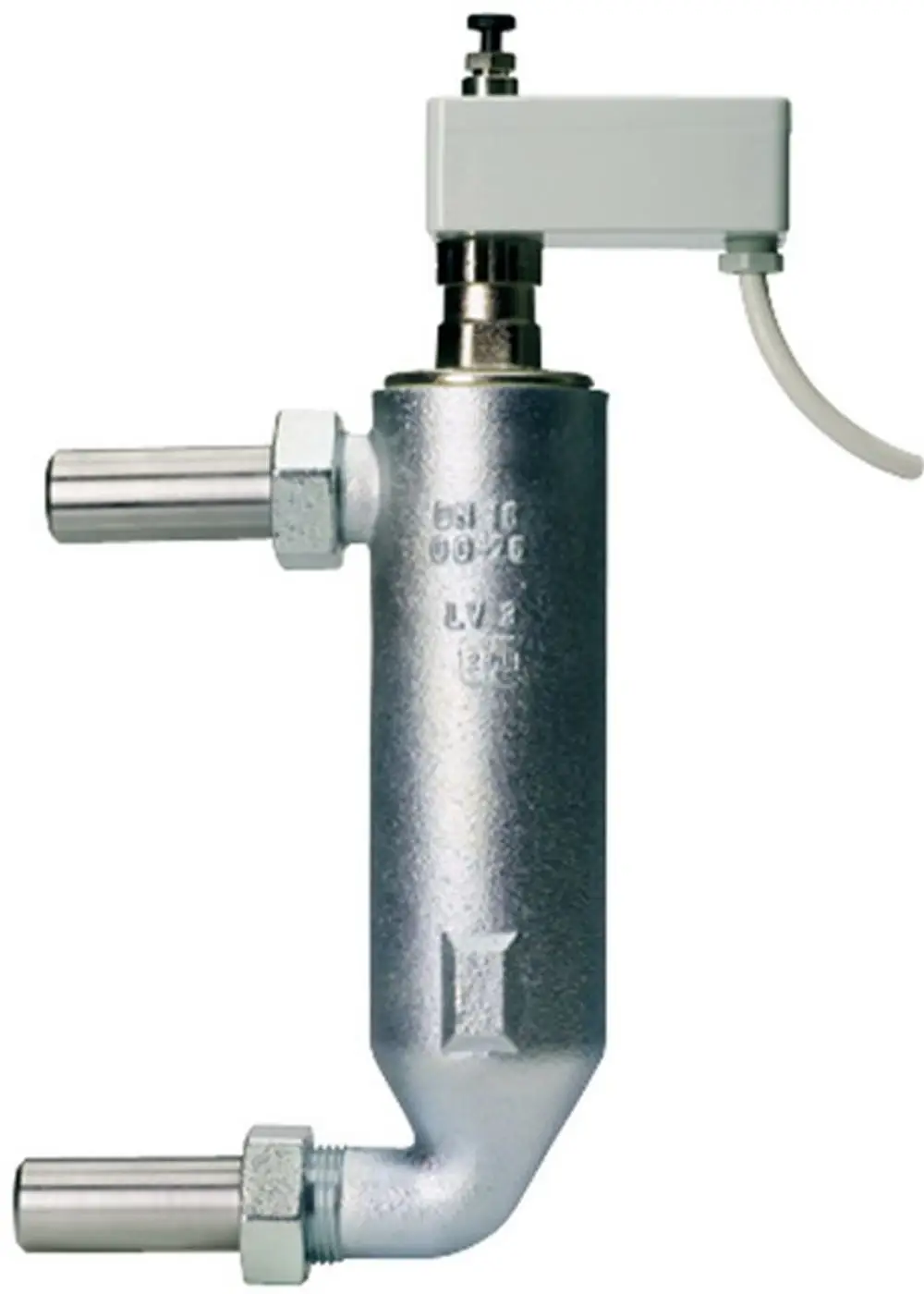 Wassermangelsicherung von IMI Hydronic Engineering mit einem grundkörper in GGG und verzinkter Oberfläche, zwei Anschlüssen für die Installation im Rohrsystem.